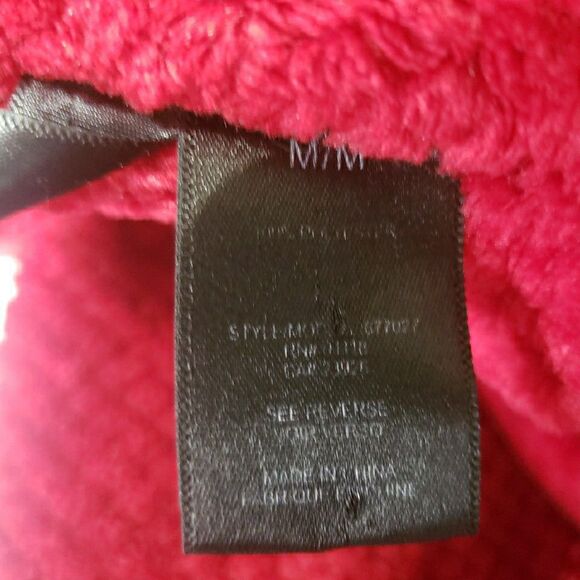 Noire Jasimine Rose Long Robe Long Sleeve Zip Front Pockets Polyester Red Size M - Picture 7 of 9